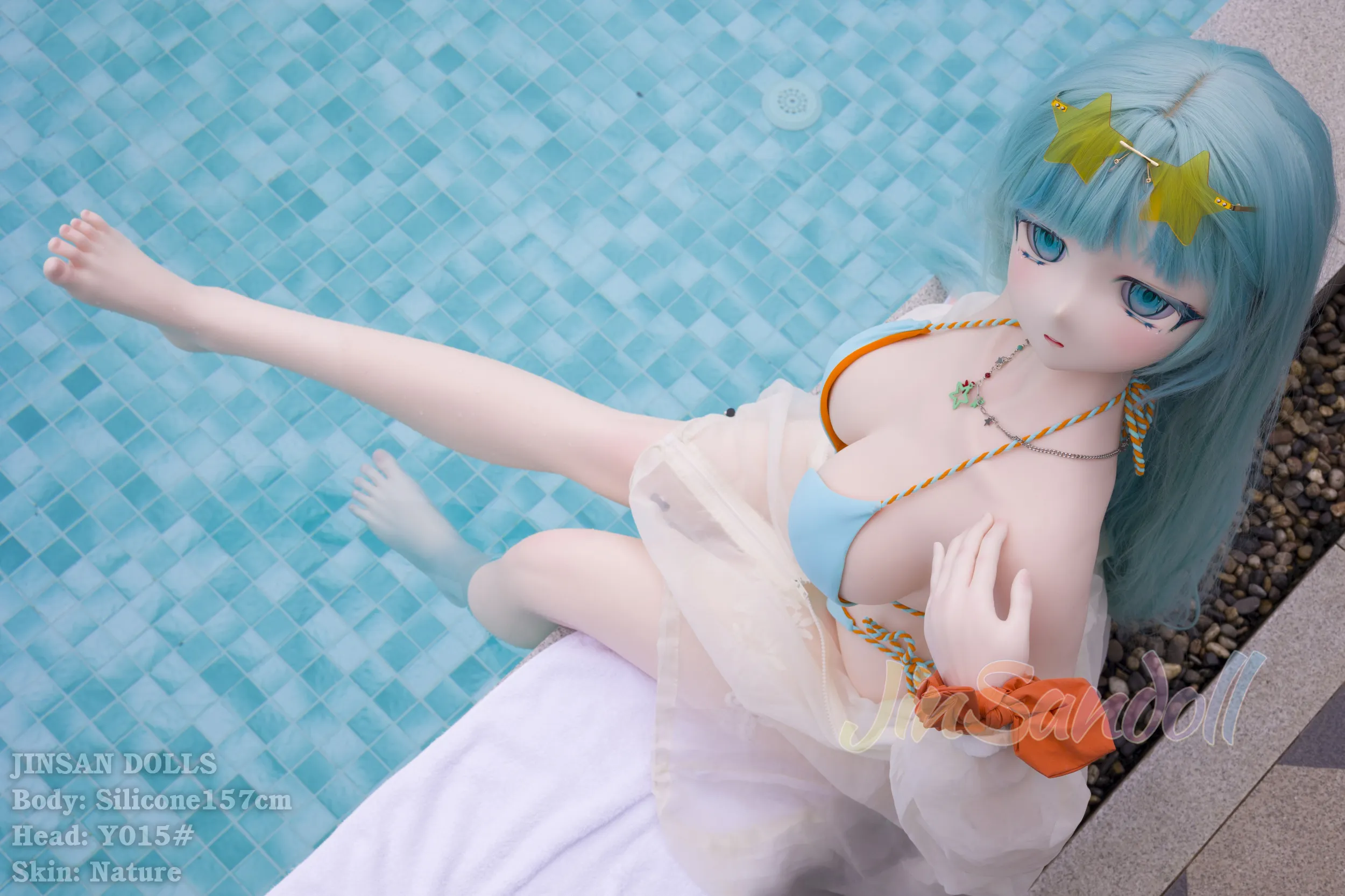 157cm (5ft2) E-Cup Patung Cinta Anime Hidup Silikon Patung Seks Kepala #Y015